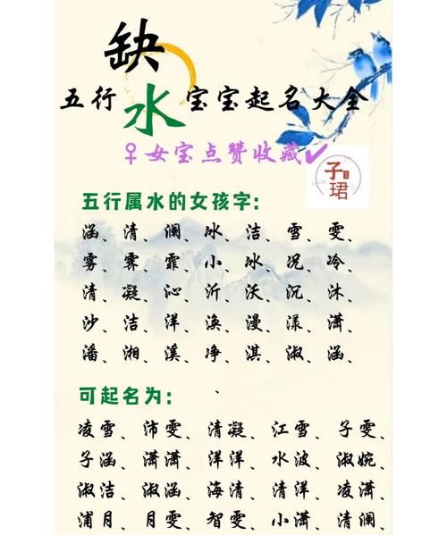 缺水起名字有水能补上,生辰八字五行缺水起名图3