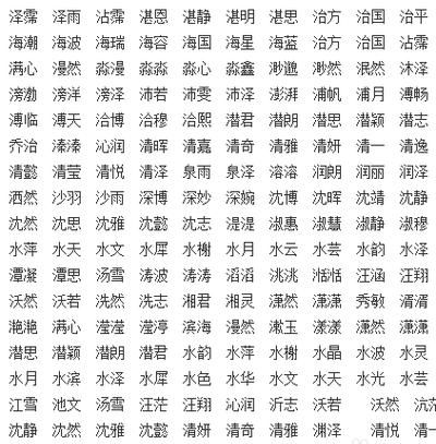 缺水起名字有水能补上,生辰八字五行缺水起名图4