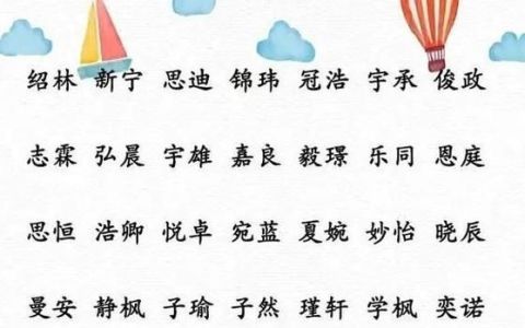 硕含名字的寓意,与烁字搭配的男孩名字